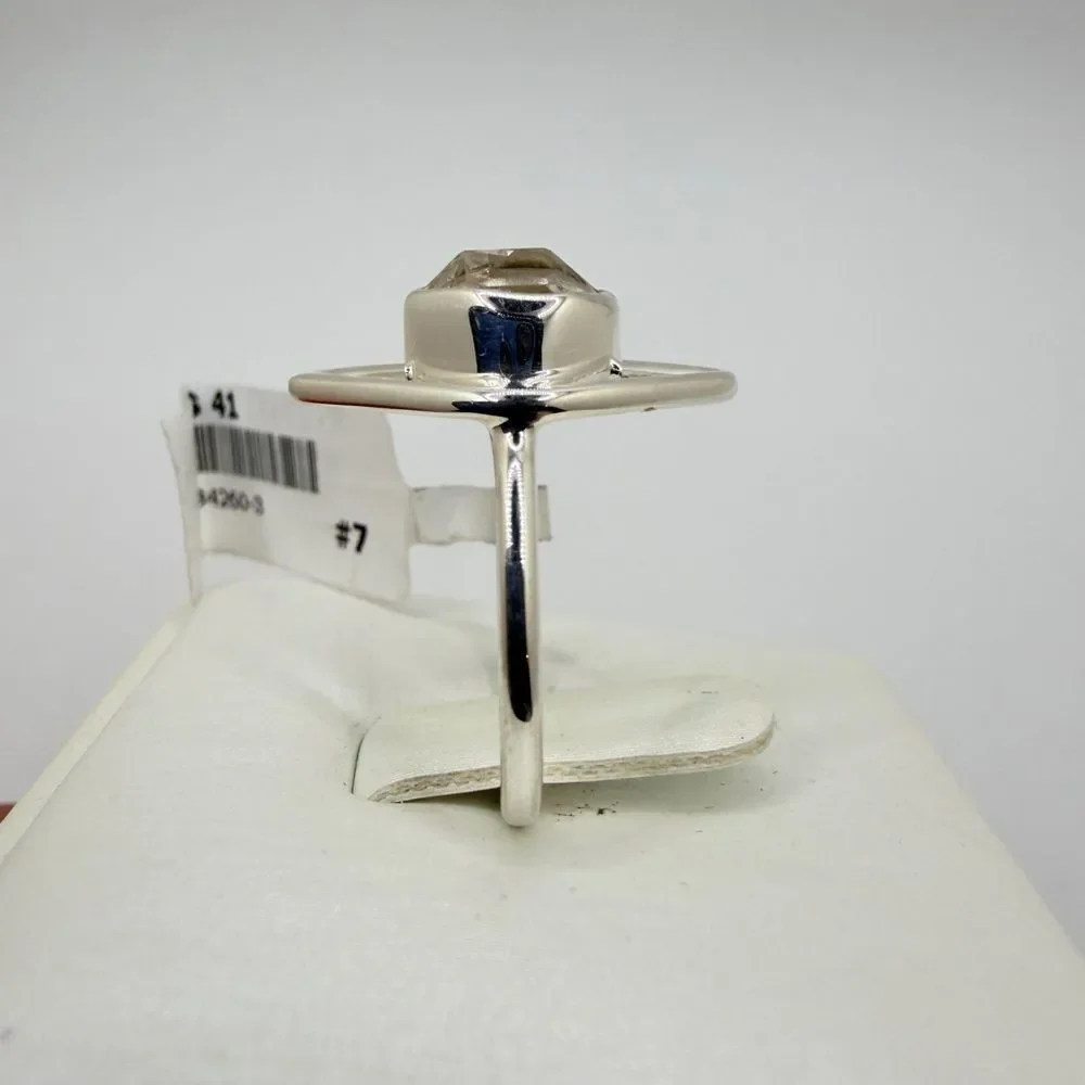 NWT 7x9mm HERKIMER diamond quartz ring in sterling‎ silver!